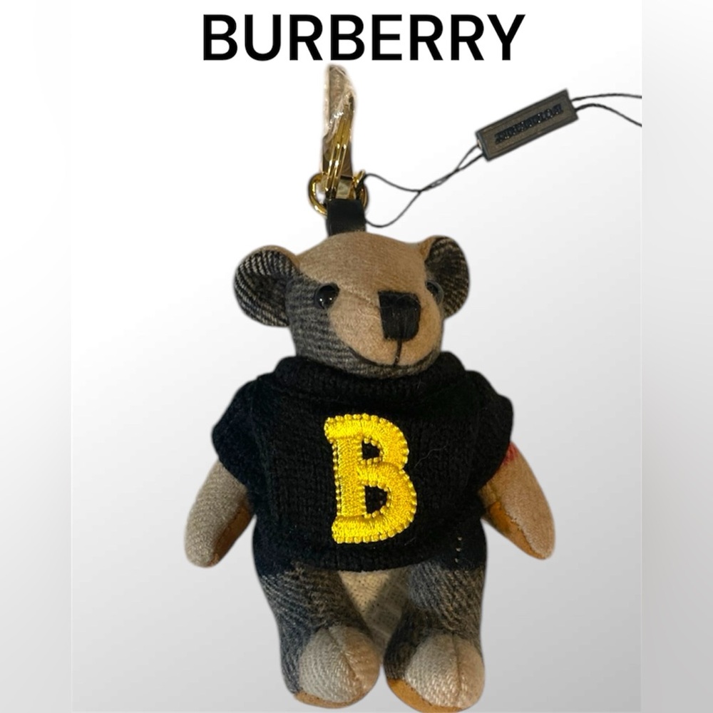 BURBERRY Thomas Bear in Monogram B Sweater Bag Charm Keychain
